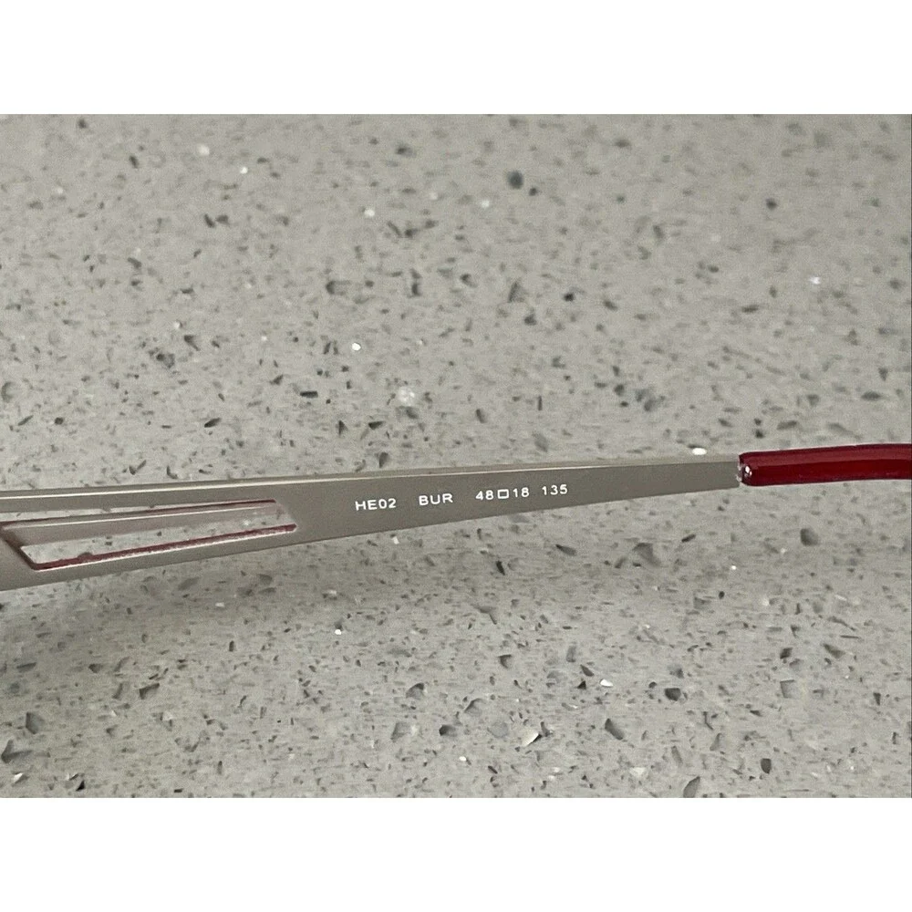 Caravaggio Half Rim Eyeglasses Frames ONLY 48-18-135 Red Metal BUR HE02